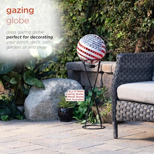Patriotic Glass Mosaic Gazing Globe for Yard Decor M514