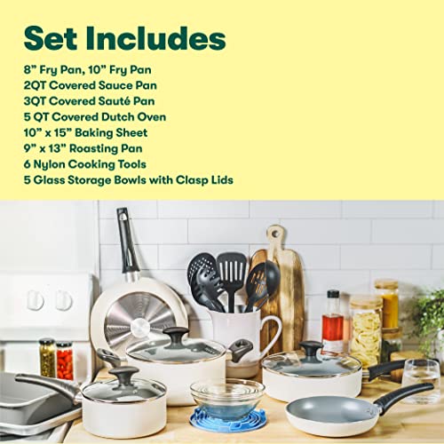 Nonstick Cookware Set, 12 Piece Pots and Pans with Utensils, Black Y742331