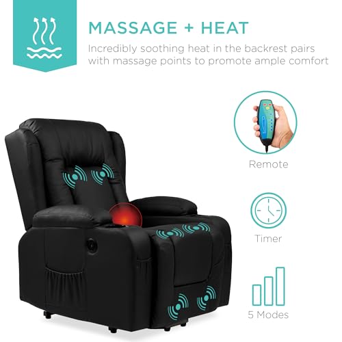 Electric Power Lift Recliner Massage Chair with Heat and USB Port, Brown M560374