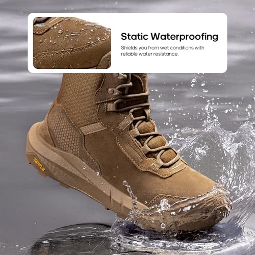 Men's Waterproof Tactical Work Boots Lightweight Leather Non-Slip Hiking P869327