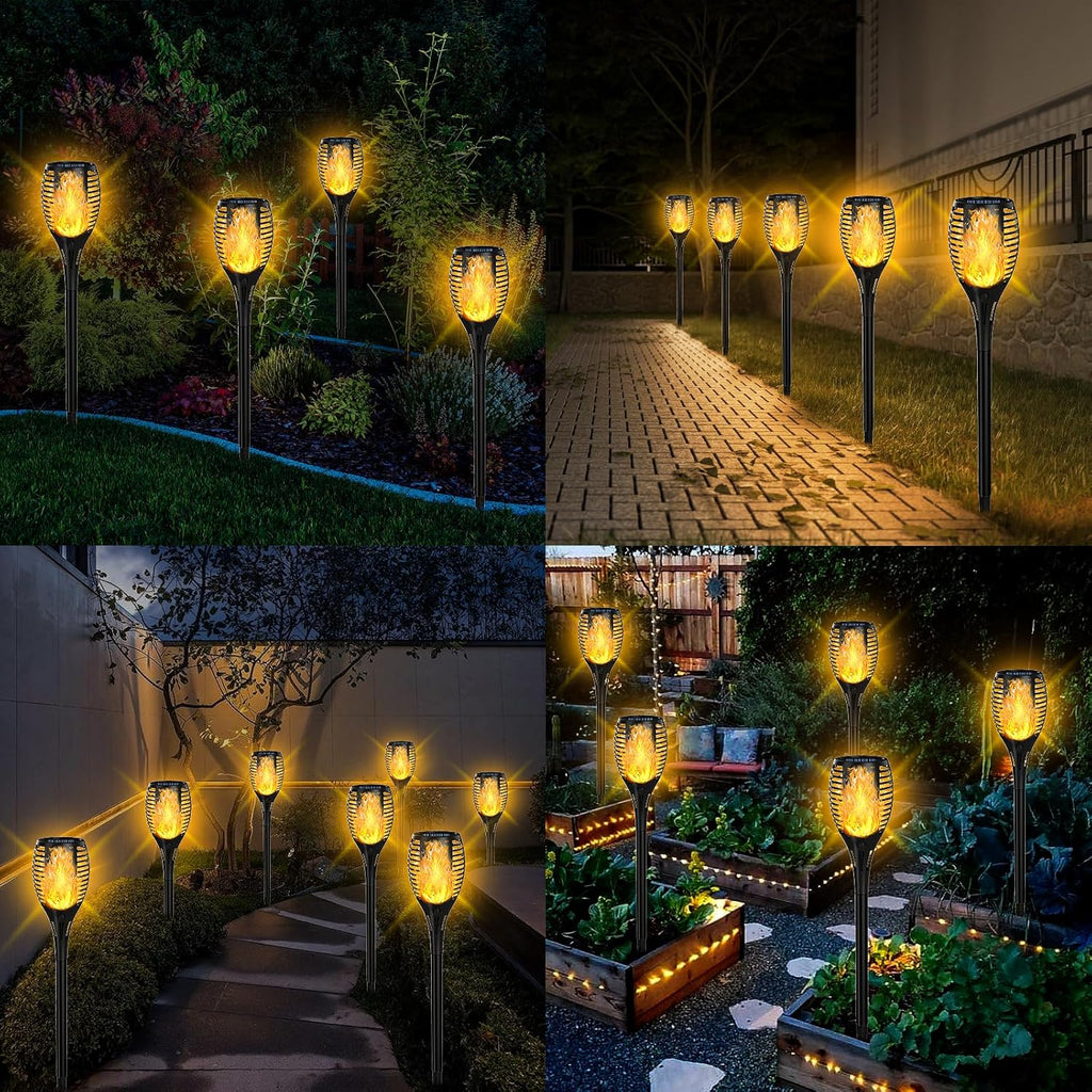 Solar Torch Lights Outdoor 7 Pack, Flickering Flame, Waterproof for Garden Patio A6330