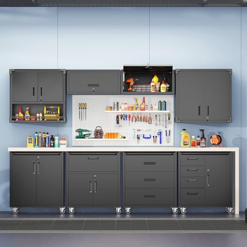 Wall Cabinet with 2 Doors, Lockable, Adjustable Shelves, Heavy Duty Steel J4545