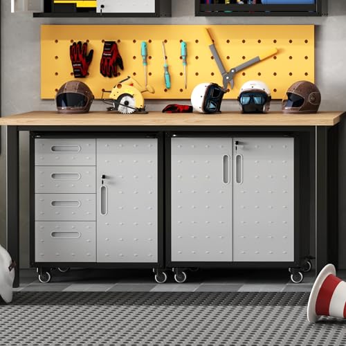 Rolling Tool Storage Cabinet with 4 Drawer and Locking Door U282375