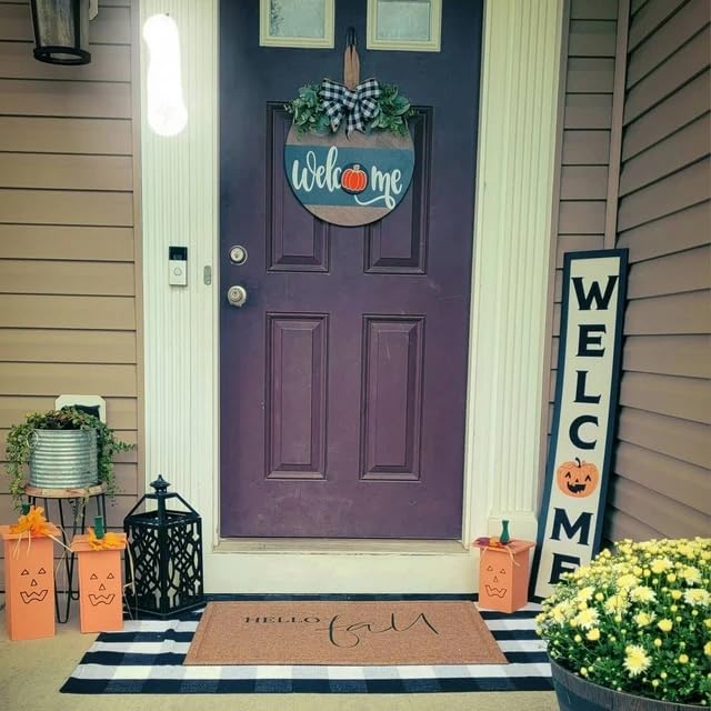 Seasonal Wooden Welcome Sign for Front Door Porch Decor Y789