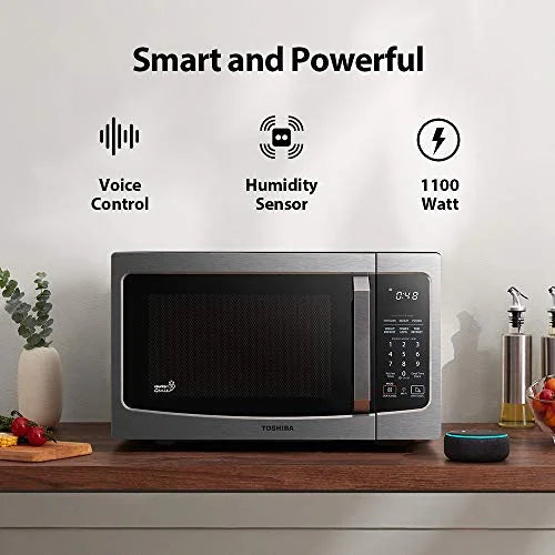 Smart Countertop Microwave Oven with Humidity Sensor, 1100W, 1.3 Cu.ft, Stainless Steel Q456