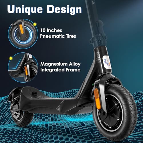 Electric Scooter for Adults, 850W Motor, 30 Miles Range, Folding with Wide Pneumatic Wheel L7670