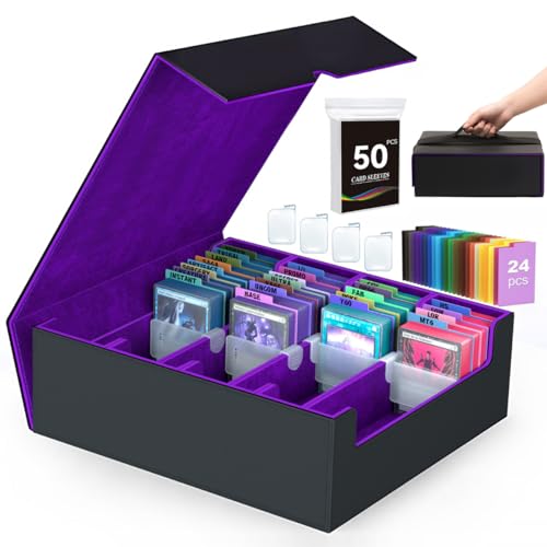 Trading Card Storage Box with 50 Sleeves and 24 Dividers G3044