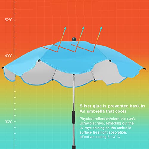 Chair Umbrella with Universal Clamp, Adjustable Sunshade for Stroller, Beach, Patio, Golf Cart X8507
