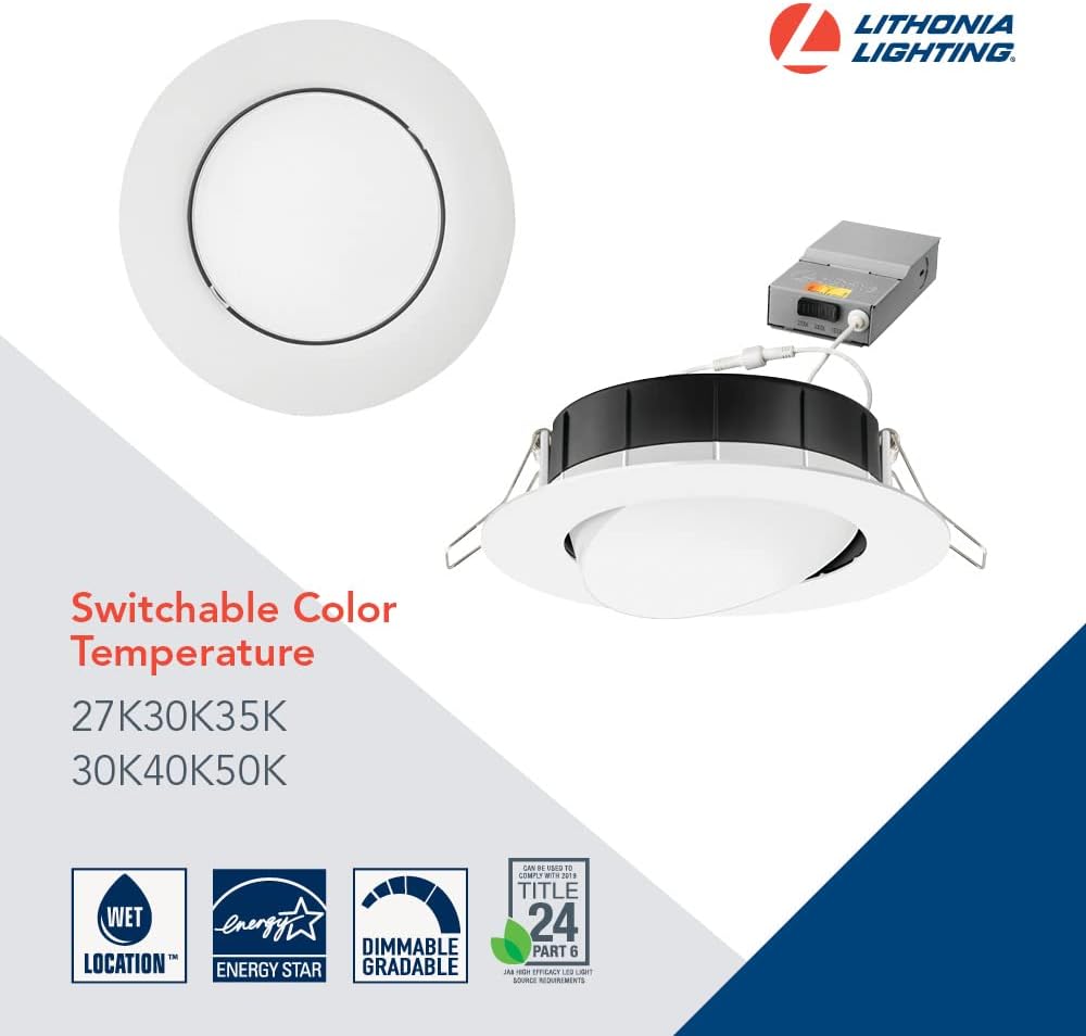 Recessed Wafer Downlight, Ultra Thin Round Trim, Switchable Color Temperature I94489