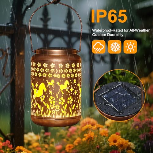 Solar Lanterns Outdoor Turtle Garden Decor Waterproof Hanging Light L4405