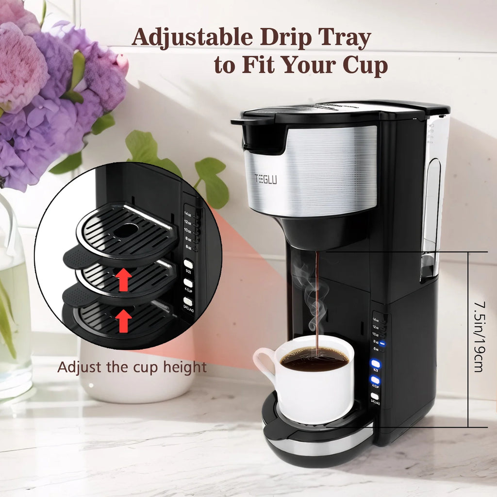 Single Serve Coffee Maker for K Cup & Ground Coffee, Hot and Iced, Black U14162