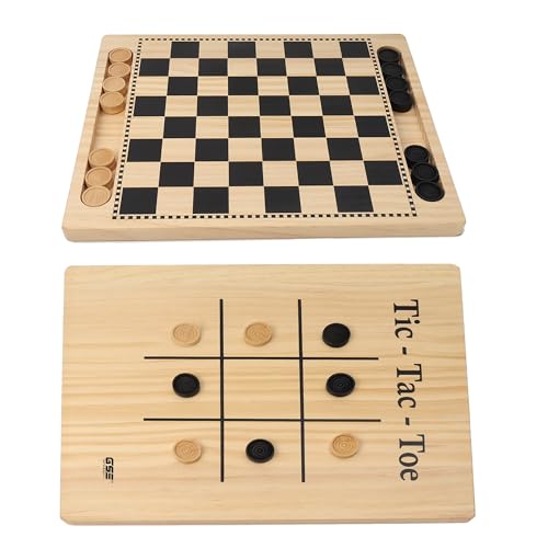 16" 3-in-1 Wooden Folding Chess, Checker & Backgammon Board Game Set L259