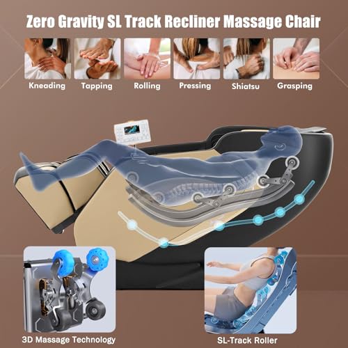 Massage Chair Full Body Zero Gravity Shiatsu Recliner with Heating H23263