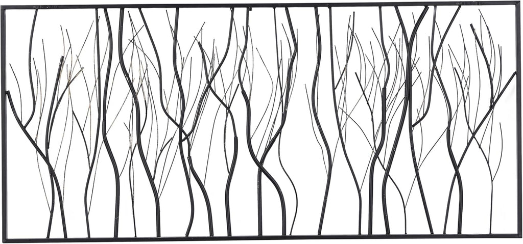 Metal Tree Wall Decor with Black Frame, 48 x 22 Inches O652529