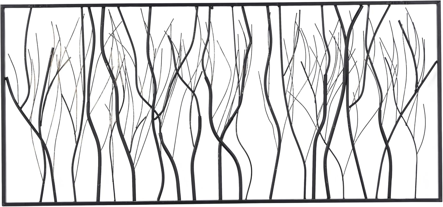 Metal Tree Wall Decor with Black Frame, 48 x 22 Inches O652529