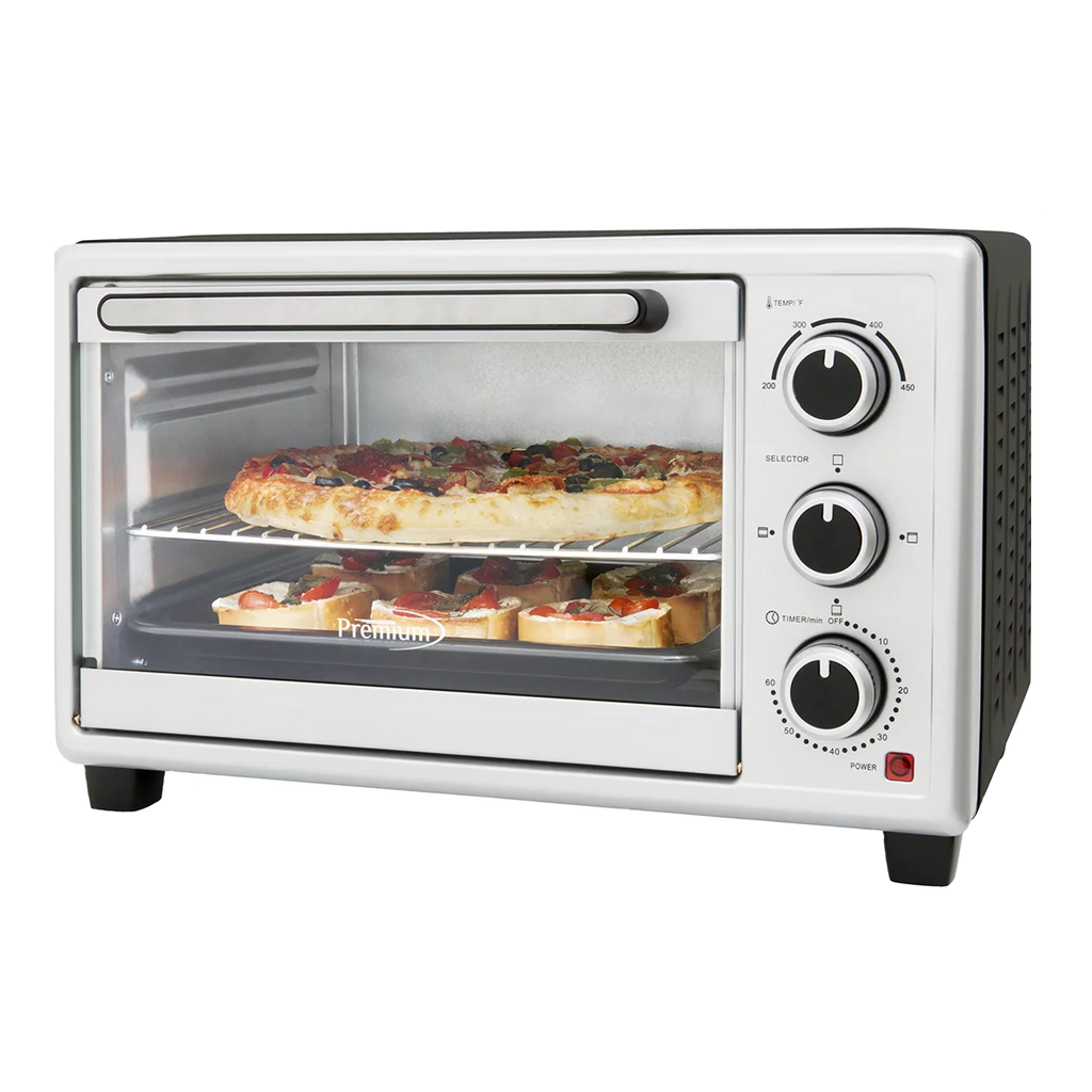 Premium New 6-Slice Toaster Broil Oven 11" Pizza Bake. Stainless Steel Silver