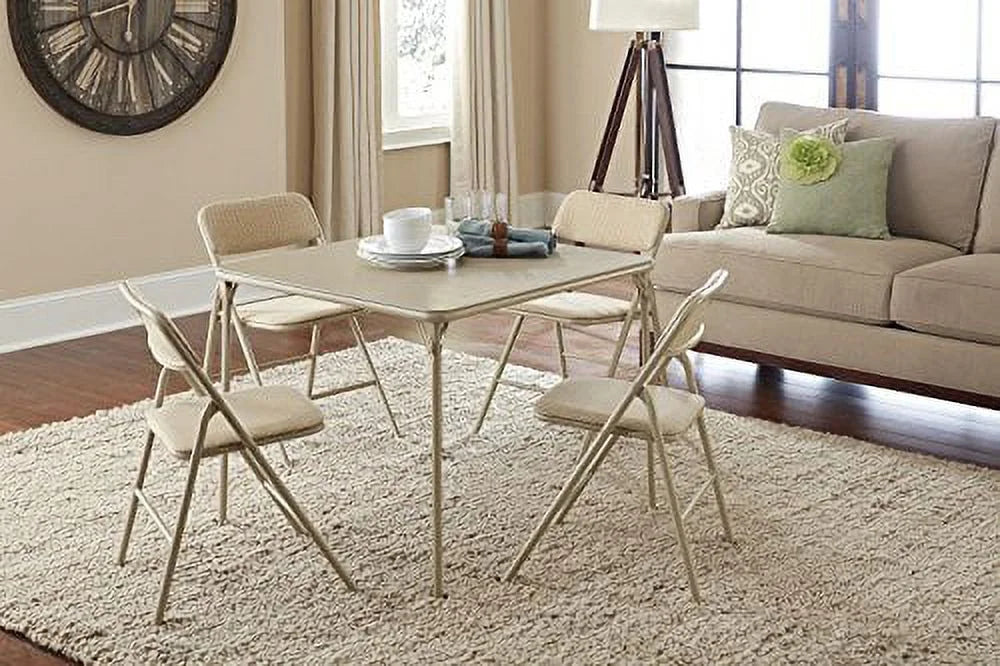 5-Piece Folding Table and Chair Set, Tan H645