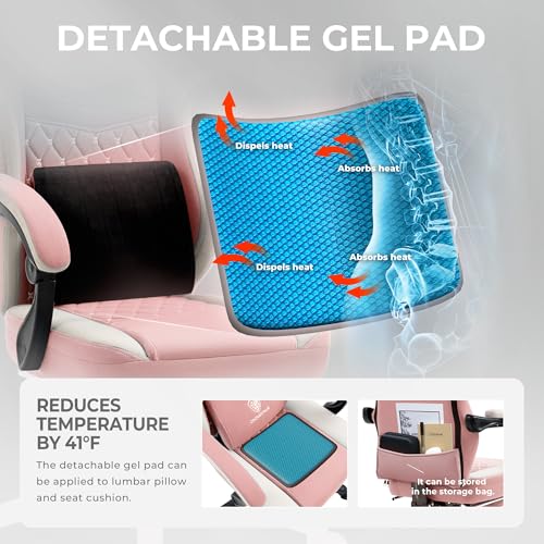 Gaming Chair with Breathable Fabric, Pocket Spring Cushion and Footrest H620