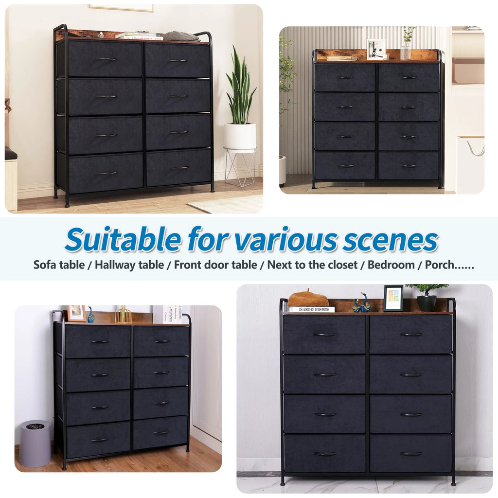 8-Drawer Dresser for Bedroom with Rustic Finish D4858