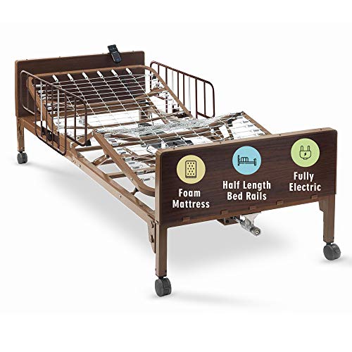 Electric Hospital Bed with Adjustable Mattress and Rails L86771