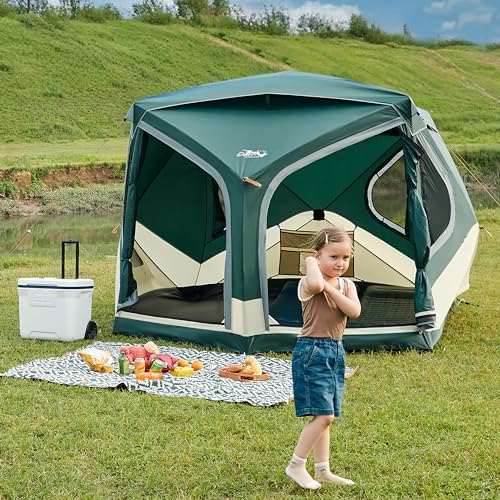 4/6/8 Person Instant Cabin Tent, 60 Second Setup, Waterproof Pop Up Camping Tent T785370