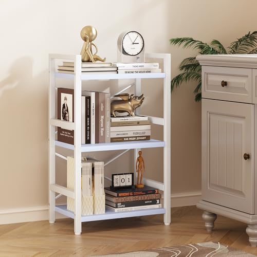 3 Tier Industrial Bookcase, Rustic Etagere Bookshelf for Living Room U5786