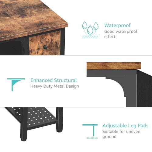 Computer Desk with Fabric Drawers, 40 Inch Reversible Gaming Desk for Small Space Home Office D876