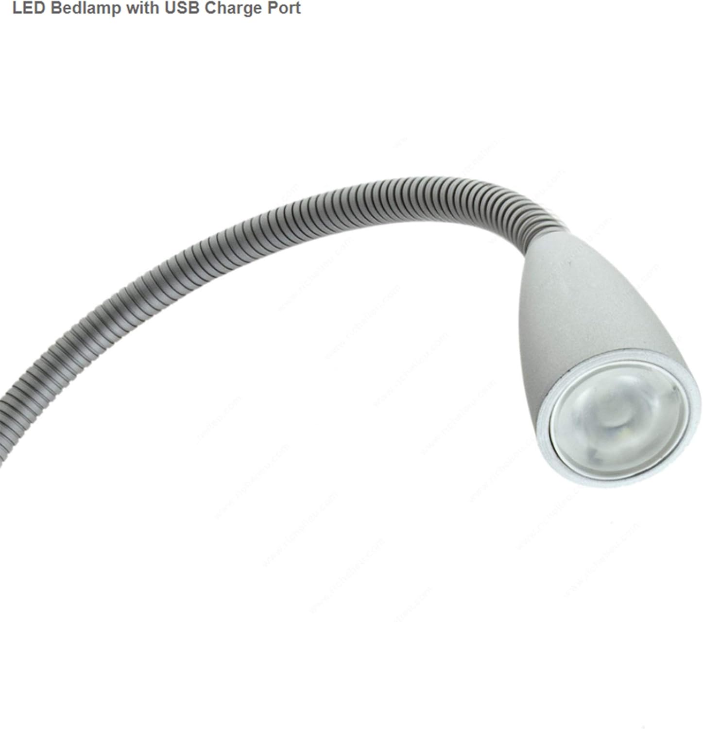 LED Bed Lamp with USB Charger Port, Gooseneck Reading Light, 3-Way Switch T6830