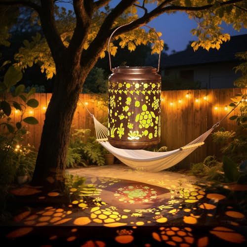 Solar Lanterns Outdoor Turtle Garden Decor Waterproof Hanging Light L4405