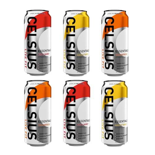 CeIsius energy drink 16 fl oz - ceIsius energy drink non carbonated - celsius variety pack of celcius essentials such as celcus orange , celcius non carbonated Fruit Punch , ceIsius drinks Mango (Variety Pack of 6)