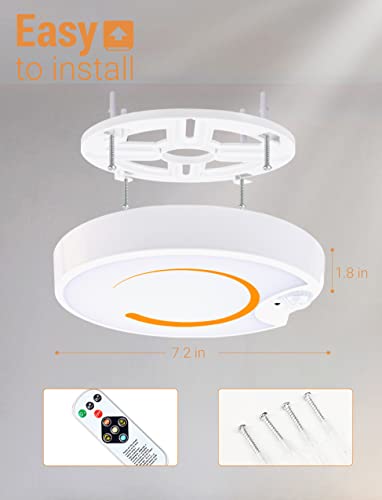Motion Sensor Ceiling Light, 2 Pack Rechargeable LED, 3 Color Temperatures J333987