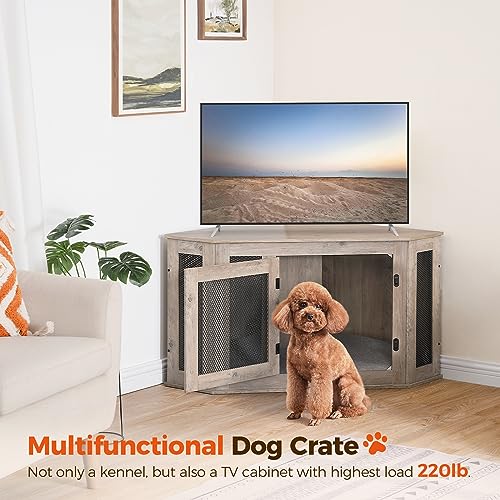 Wooden Dog Crate Furniture End Table for Small Medium Dogs V70534