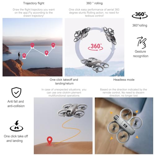 Mini HD FPV Drone with Camera, 2 Batteries, One Key Take Off/Land T50416