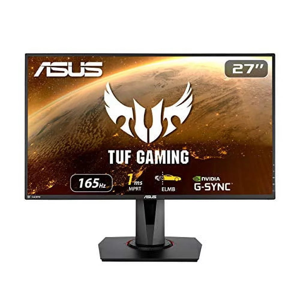 ASUS TUF Gaming 27" 1080P Monitor (VG279QR) - Full HD, IPS, 165Hz (Supports 144Hz), 1ms, Extreme Low Motion Blur, G-SYNC Compatible, Shadow Boost, VESA Mountable, DisplayPort, HDMI, Height Adjustable