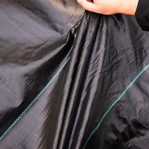 4ft x 300ft 3.5oz Black Weed Barrier Landscape Fabric, Dual-Layer Heavy-Duty for Garden Weed Control C3893