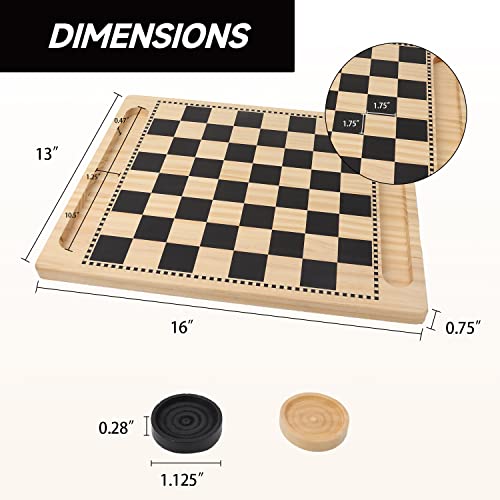 16" 3-in-1 Wooden Folding Chess, Checker & Backgammon Board Game Set L259