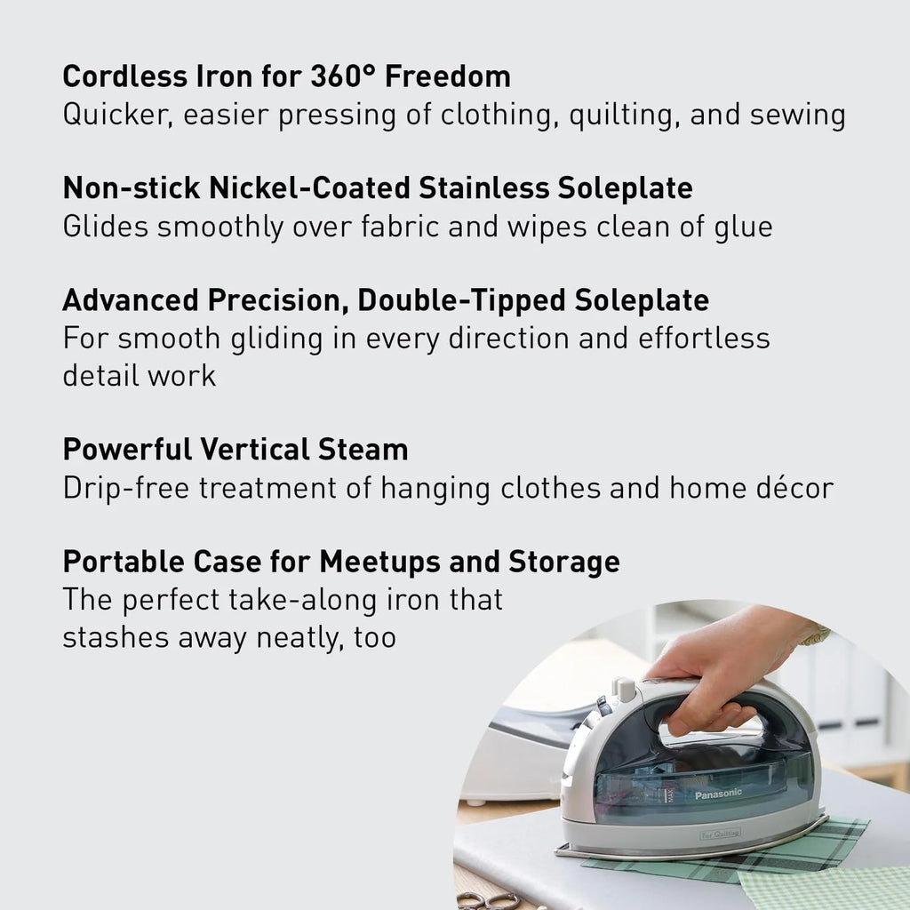 Cordless Iron, Portable 360-Degree Dry and Steam Iron with Stainless Steel Soleplate N568685