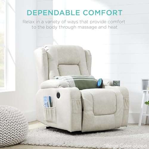 Electric Power Lift Recliner Massage Chair with Heat and USB Port, Brown M560374