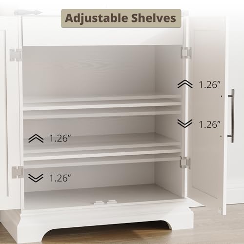 Kitchen Pantry Cabinet 72" H with 9 Shelves and 4 Barn Doors K363211