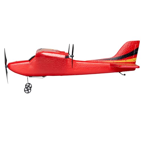 RC Airplane, 2.4GHz 2 Channel Remote Control Aircraft with 6-Axis Gyro, Red J366
