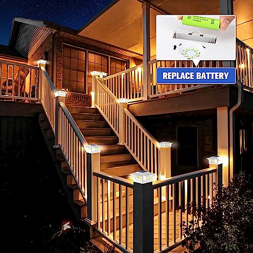 Solar Post Cap Lights 4-Pack for 4x4/6x6 Wooden and Vinyl Fence Posts X840634
