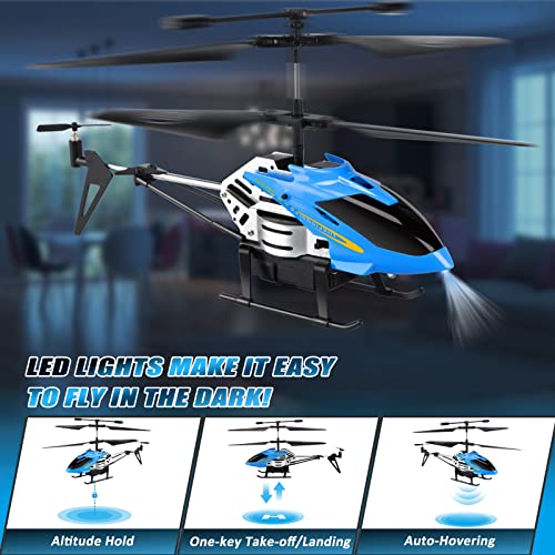 RC Helicopter with One Key Take-Off, Altitude Hold, LED Light, Blue Z936054