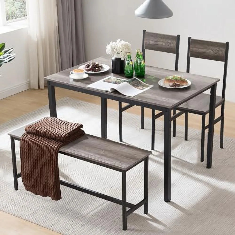 Small Kitchen Table and Chairs for 4 with Bench E29662