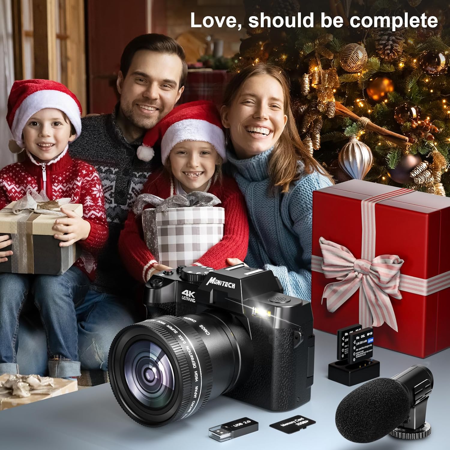 4K Digital Camera for Photography, 48MP Vlogging Camera with Flip Screen, 16X Zoom, Autofocus Q392083