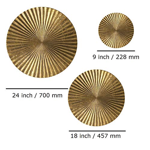 Round Sunburst Metal Wall Art Set of 6 for Living Room Bedroom Home Office M984