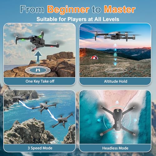4K Camera GPS Drone for Adults, Brushless FPV Quadcopter with Auto Return, Foldable C619