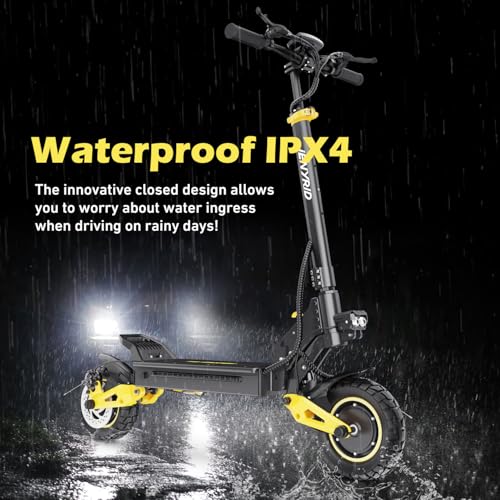 Electric Scooter for Adults with Seat, 10" Off Road Tires, 28-35MPH, Foldable S598796