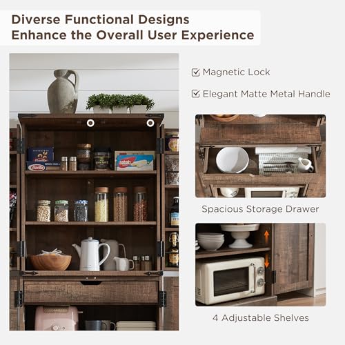 Farmhouse Storage Cabinet with Barn Doors and Adjustable Shelves X3170