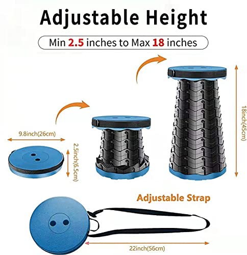 Portable Telescopic Folding Stool for Camping, Fishing, Hiking, Travel U10773