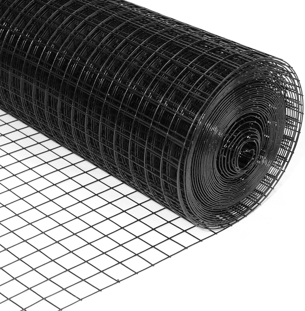 24'' x 100' 1/2inch Hardware Cloth 16 Gauge Black Vinyl Coated Welded Fence Mesh for Home and Garden Fence and Home Improvement Project (24'' x 100')